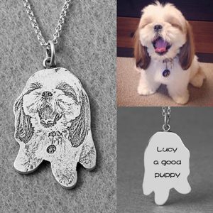 925 Silver Laitu Customized Cat And Dog Animal Photo Necklace