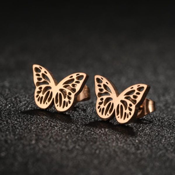 Stainless Steel Hollow Butterfly Studs