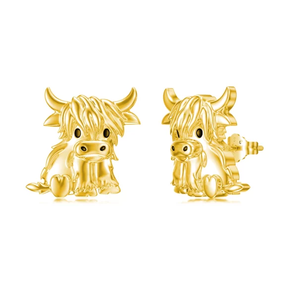 Highland Cow Earrings Sterling Silver Scotland Cow Earrings Cow Jewelry Gifts for Women