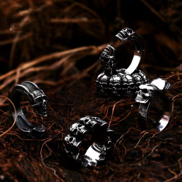 Men's Vintage Stainless Steel Skull Ring