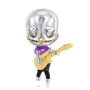 Creative Skull Family Series Guitarist Beads Personalized Minority 925 Silver Diy Accessories