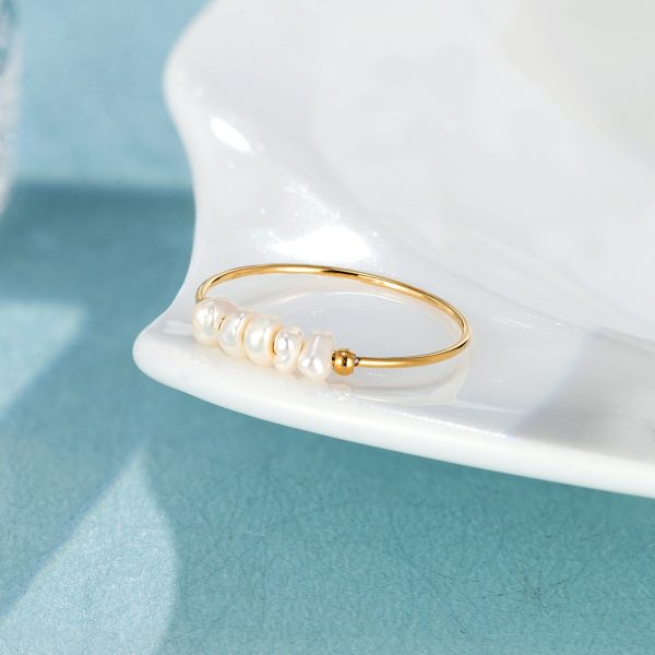 18K Gold Light Luxury Simple And Natural Baroque Pearl Ring