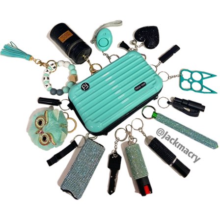 Teal And Black Safety Keychain