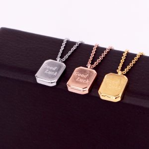 Personalized Coolpad Square Plate English Tag Clavicle Chain