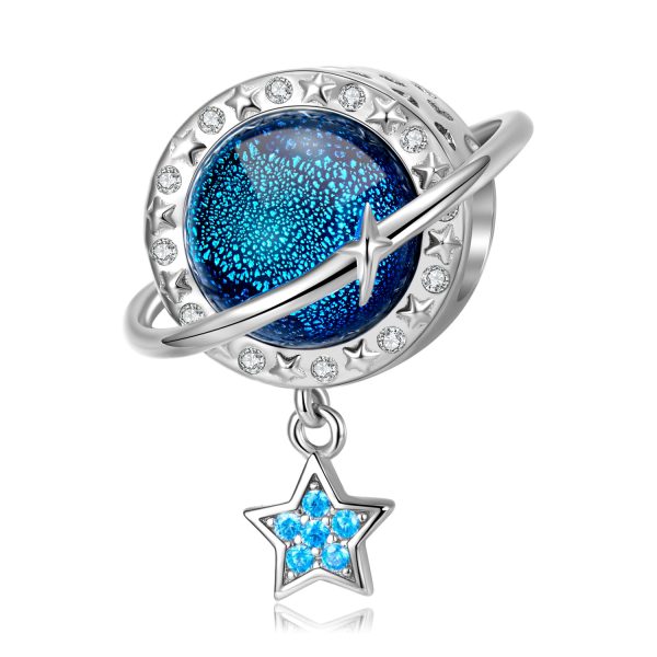 S925 Sterling Silver Blue Star Beads Starry Sky Series Niche Design Diy Accessories