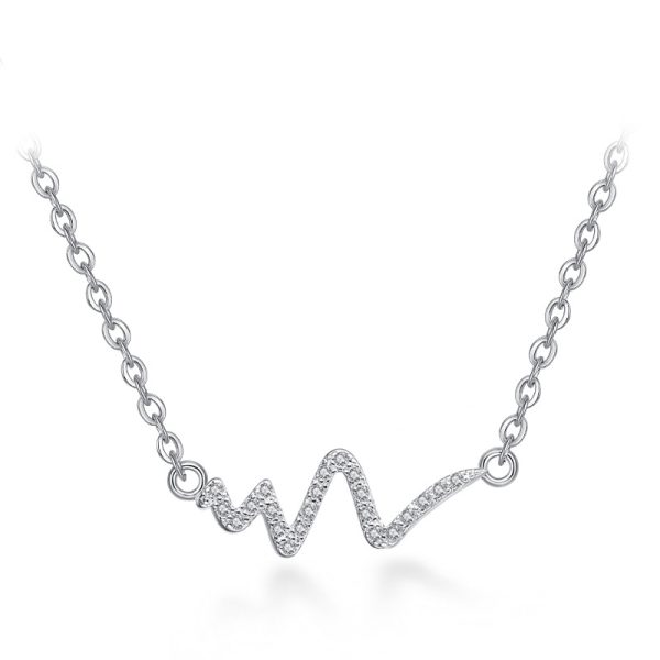 Silver Necklace Korean Lightning Necklace Female Simple ECG Decoding Short Necklace Clavicle Chain With Jewelry
