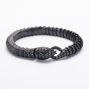 New Trendy Unique Retro Snake-shaped Titanium Steel Men's Bracelet