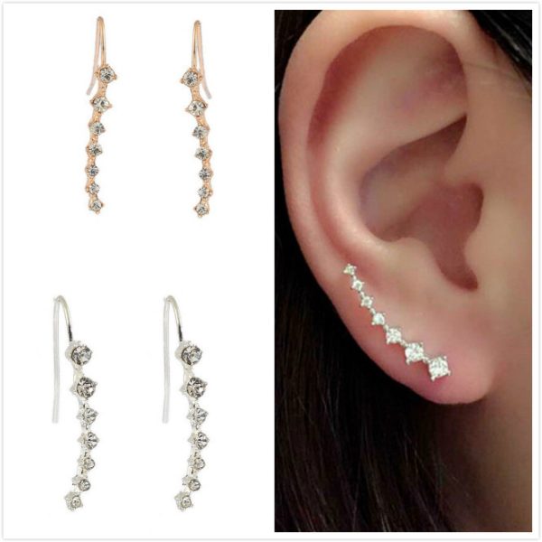 7 long rhinestone bridal earrings
