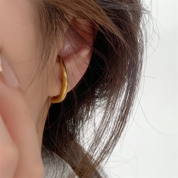 Women's Fashion Horn Glazed Surface Ear Stud