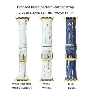 Bronzing Lizard Pattern Leather Watch Strap