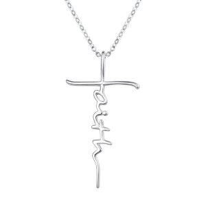 925 Sterling Silver Faith Cross Pendant Necklace