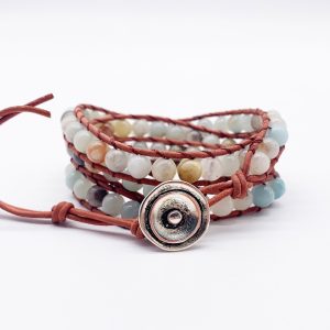 5 Loop Leather Cord Woven Bracelet