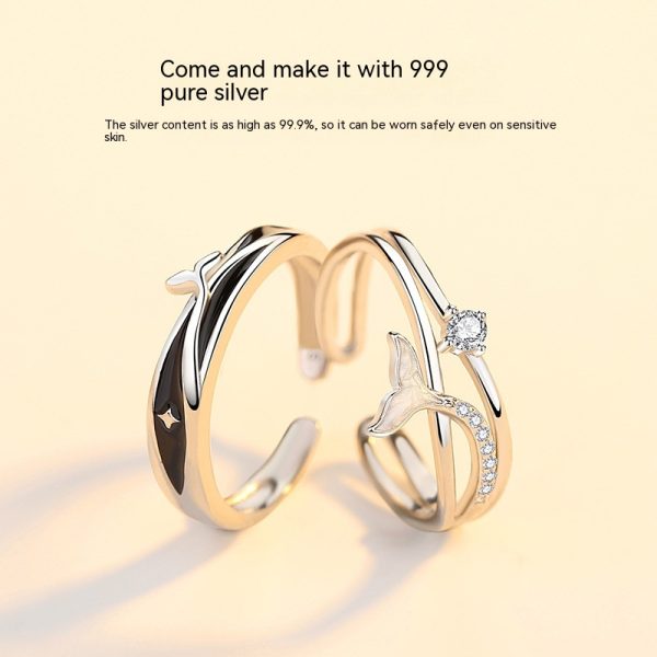 Personality Fashion 999 Pure Silver You Have Couple Rings