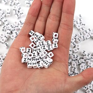 100 Pcspack Acrylic 26 English Letters Big Hole Beads Scattered Diy Bracelet String