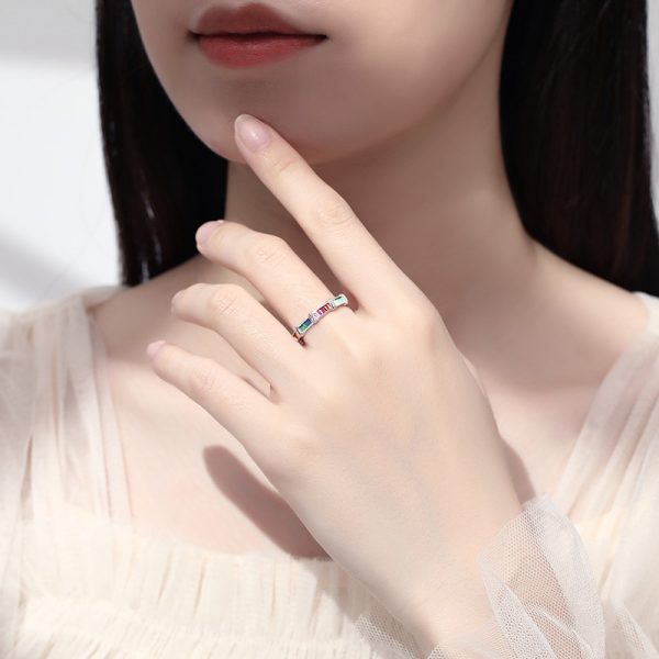 Sterling Silver Rainbow Love Ring For Women