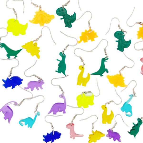 Cute Cartoon Colorful Tyrannosaurus Rex Dinosaur Earrings