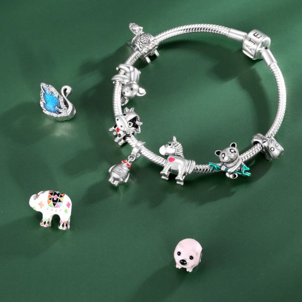 S925 Sterling Silver Beads Original Personality Lovely Animal Charmbracelet DIY Accessories