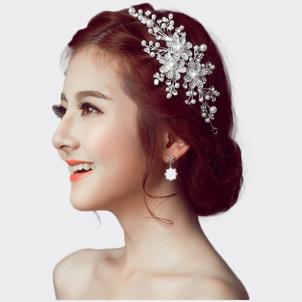 The Bride Wedding Headdress Flower Hair Accessories And Jewelry Manufacturers Wholesale Diamond Alloy Crown Bride