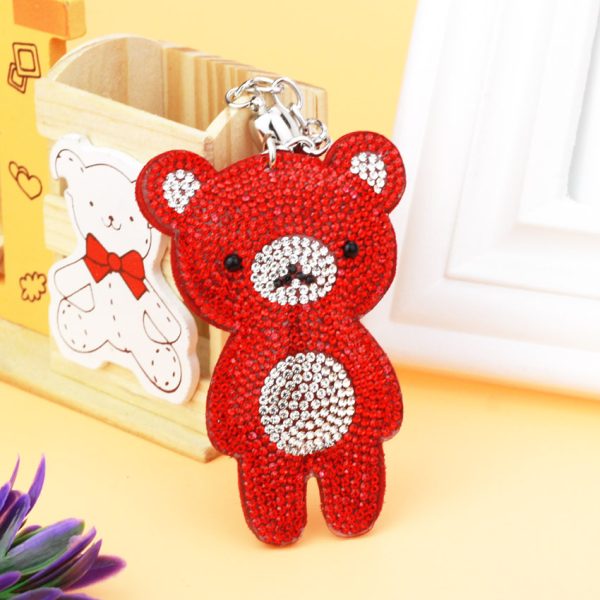 Bear Small Ornaments New Cute With Diamonds Keychain Pendant Korean Style Tassel Bag Pendant