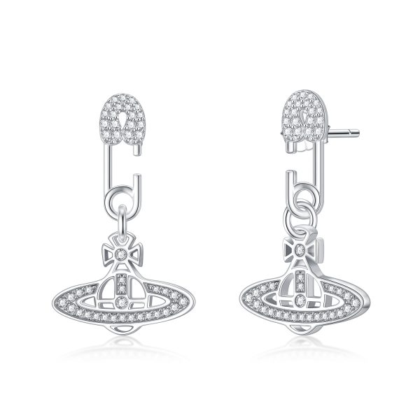 Vivienne Westwood Earrings Sterling Silver Saturn Stud Earrings for Women