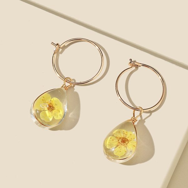 Dried Flower Transparent Simple Personalized Eardrops