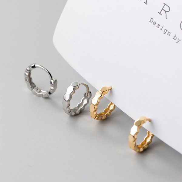 Glossy Geometric Polygon Section Ear Clip Everyday Style Simple Circle Earring