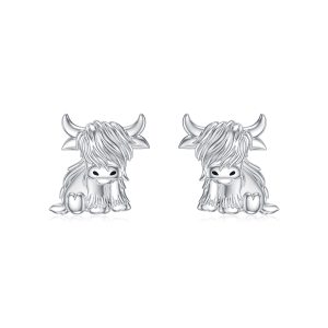 Highland Cow Earrings 925 Sterling Silver Cow Studs Earrings Highland Cow Jewelry Gifts