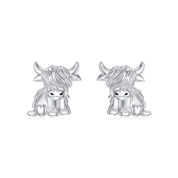 Highland Cow Earrings 925 Sterling Silver Cow Studs Earrings Highland Cow Jewelry Gifts