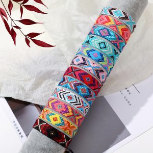 12 PCs Nepal Woven Friendship Bracelet Hand-woven Adjustable Card Pack Bracelet Strand