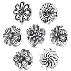 S925 Sterling Silver Plain Silver Spacer Beads Daisy Fixed Beads Bracelet Diy Accessories Beads