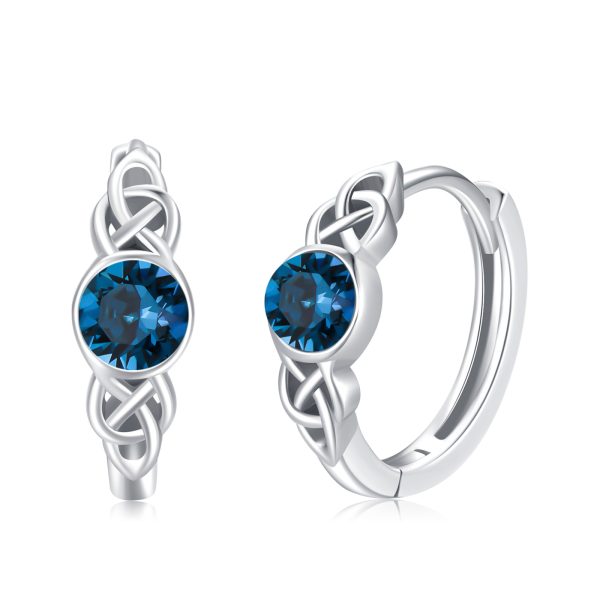 Hypoallergenic Sterling Silver Celtic Moonstone Hoop Earrings As For Women