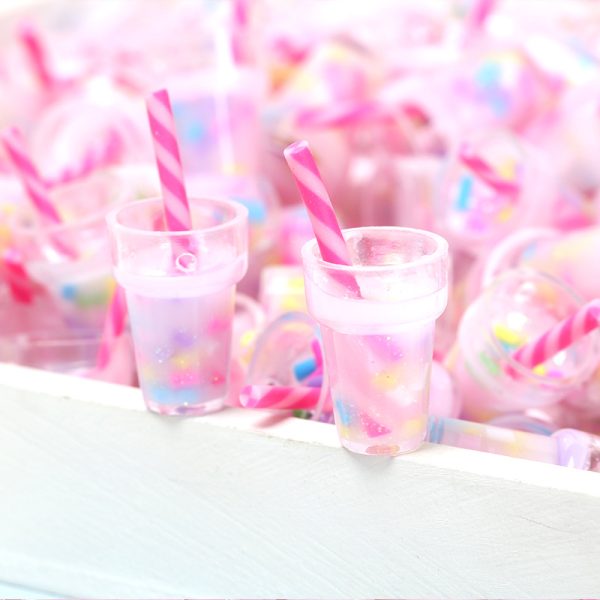 Colorful Milky Tea Cup Candy Color Girl Heart Cream Glue Epoxy Diy Phone Case Kit Accessories