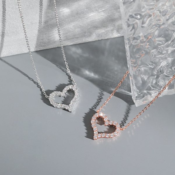 All-matching Japanese Peach Heart Clavicle Rose Gold Simple Fashion Exquisite Heart Necklace For Women