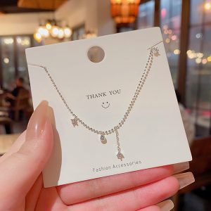 Light Luxury Minority Pendant Tassel Titanium Steel Necklace