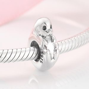 Cat Dolphin Animal Spacer S925 Sterling Silver Lady Bracelet Necklace Diy Bead