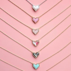 Heart-shaped Necklace Adjustable Peach Heart Natural Stone Clavicle Chain Love Necklace For Women Valentine's Day