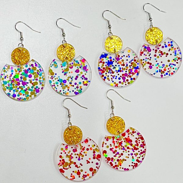 Christmas Geometric Simple Sequins Transparent Earrings