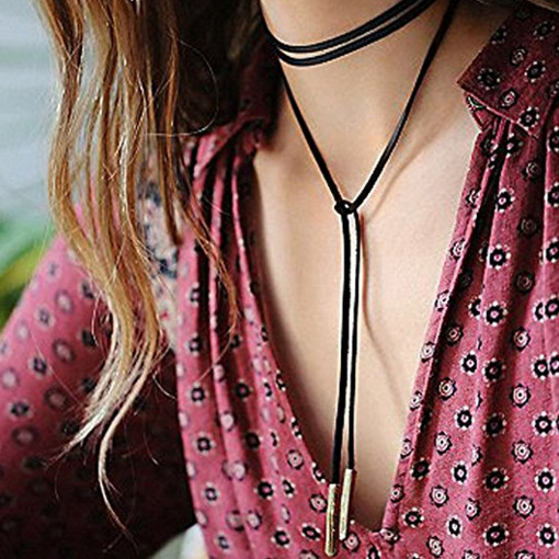 Free Adjustable All-match Flanelle Rope Necklace Sweater Chain