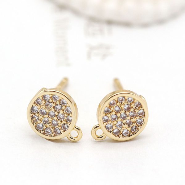 Women's Gold Plated Round Studs Korean Style