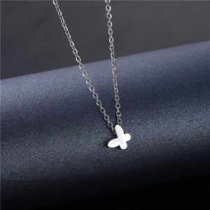 Glossy New Hip Hop Stainless Steel Butterfly Necklace For Women