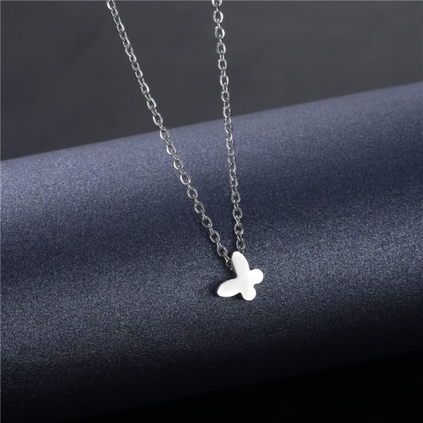 Glossy New Hip Hop Stainless Steel Butterfly Necklace For Women