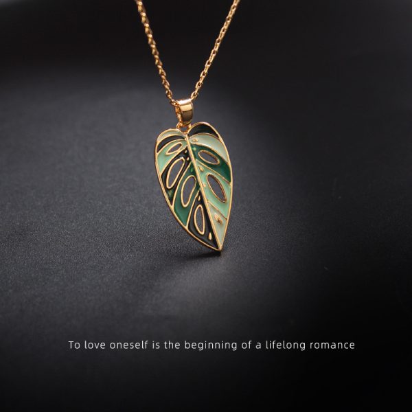 18K Gilded S925 Leaf Element Younger Fashion Necklace For Women