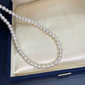 Freshwater Pearl Necklace Extremely Strong Light Nearly Perfect Circle