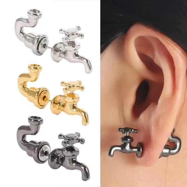 Fashion Exaggerated Three-color Faucet Earrings