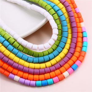 New Soft Ceramic Beads Cylinder Abacus DIY Bracelet Necklace All-match Ethnic Style Flat Beads String