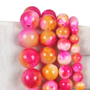 Classic Reddish Yellow White Persia Chalcedony Scattered Beads