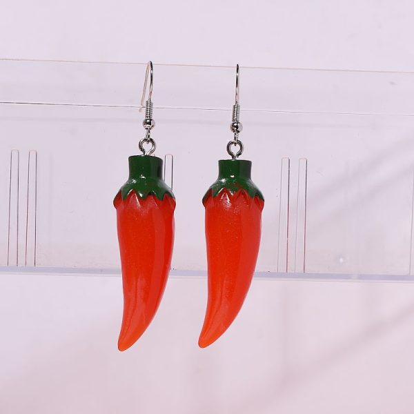 Full-dimensional Resin Pepper Earrings Eardrops