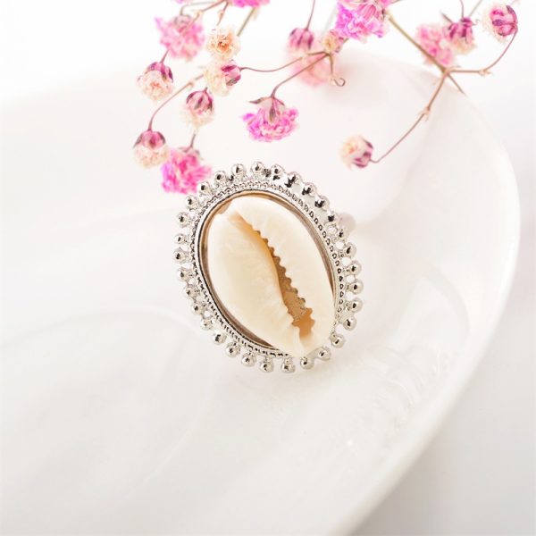 Ornament Creative Alloy Inlaid Shell Fashion Natural Shell Lady Ring