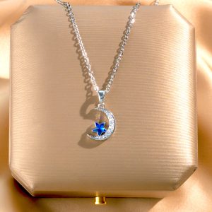 Blue Star And Moon Necklace Niche