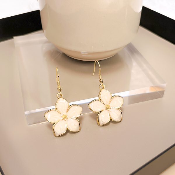 Retro Hong Kong Style Color Matching Flower Earrings